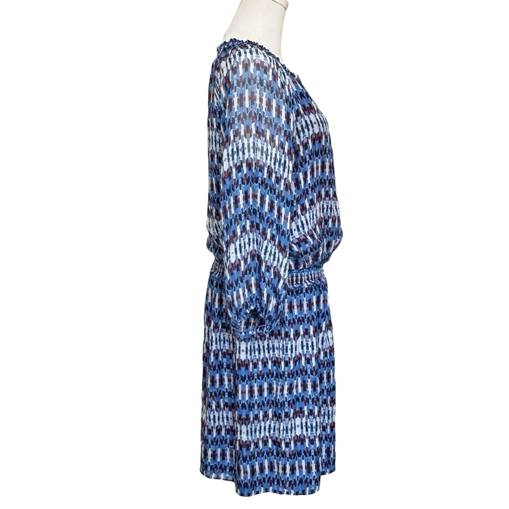 Shoshanna Size 4 Printed Silk Elastic Waist‎ Dress Blue. Lightweight. Lined - Picture 3 of 16